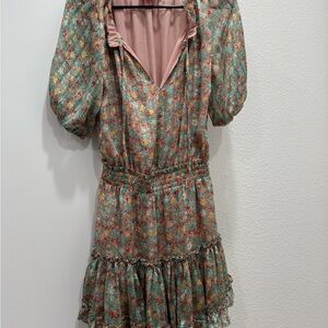 Buddy Love Green and pink floral Mini Dress